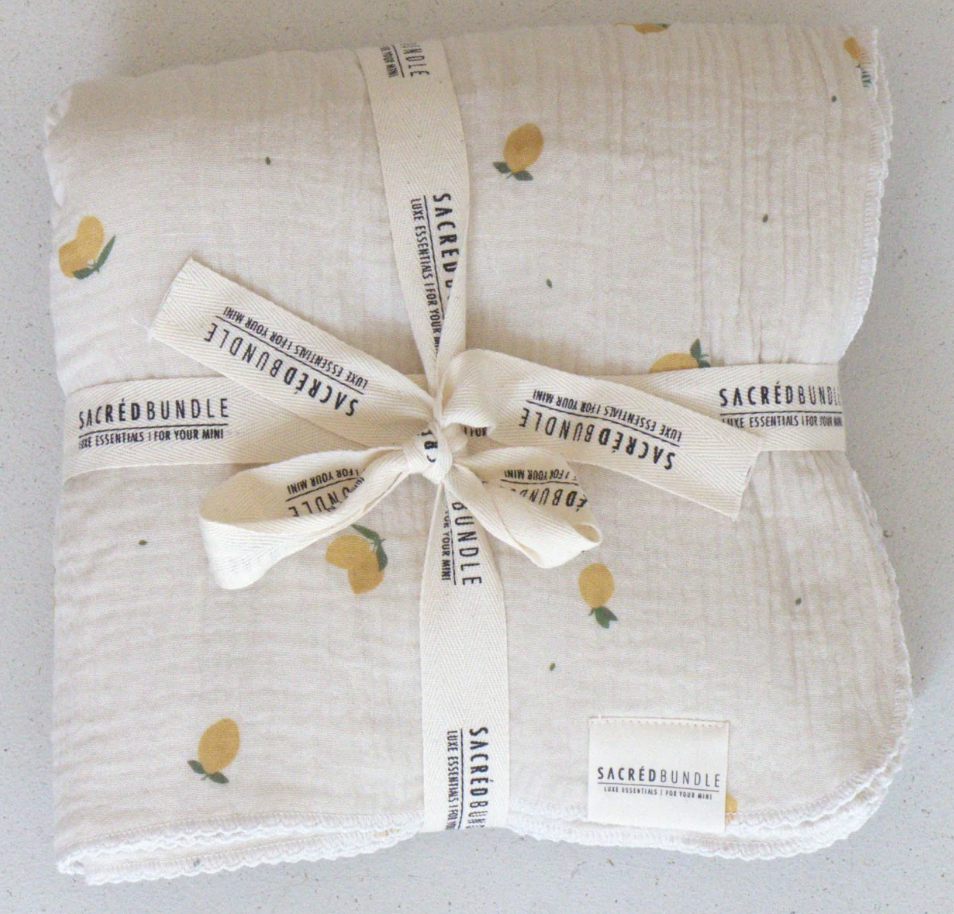 Organic Cotton Baby Blanket Lemon